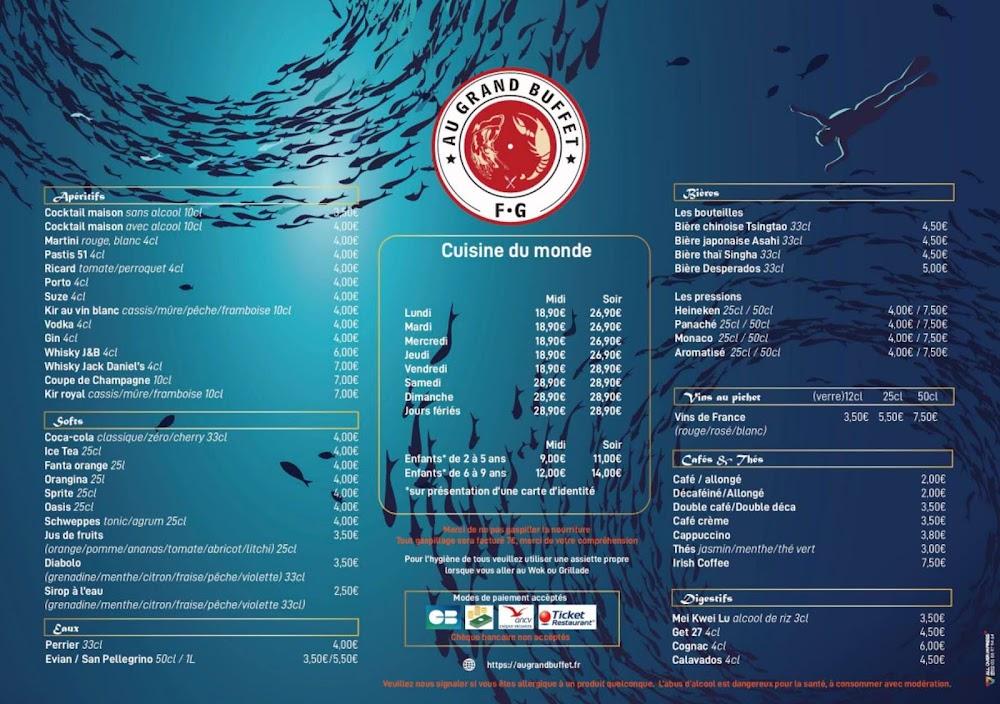 AU GRAND BUFFET - Menu Image 1